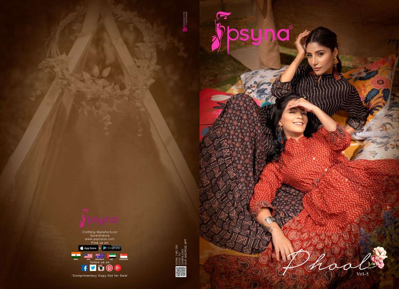 PSYNA PRESENTS PHOOL VOL 5 COTTON CAMBRIC WHOLESALE LONG GOWN